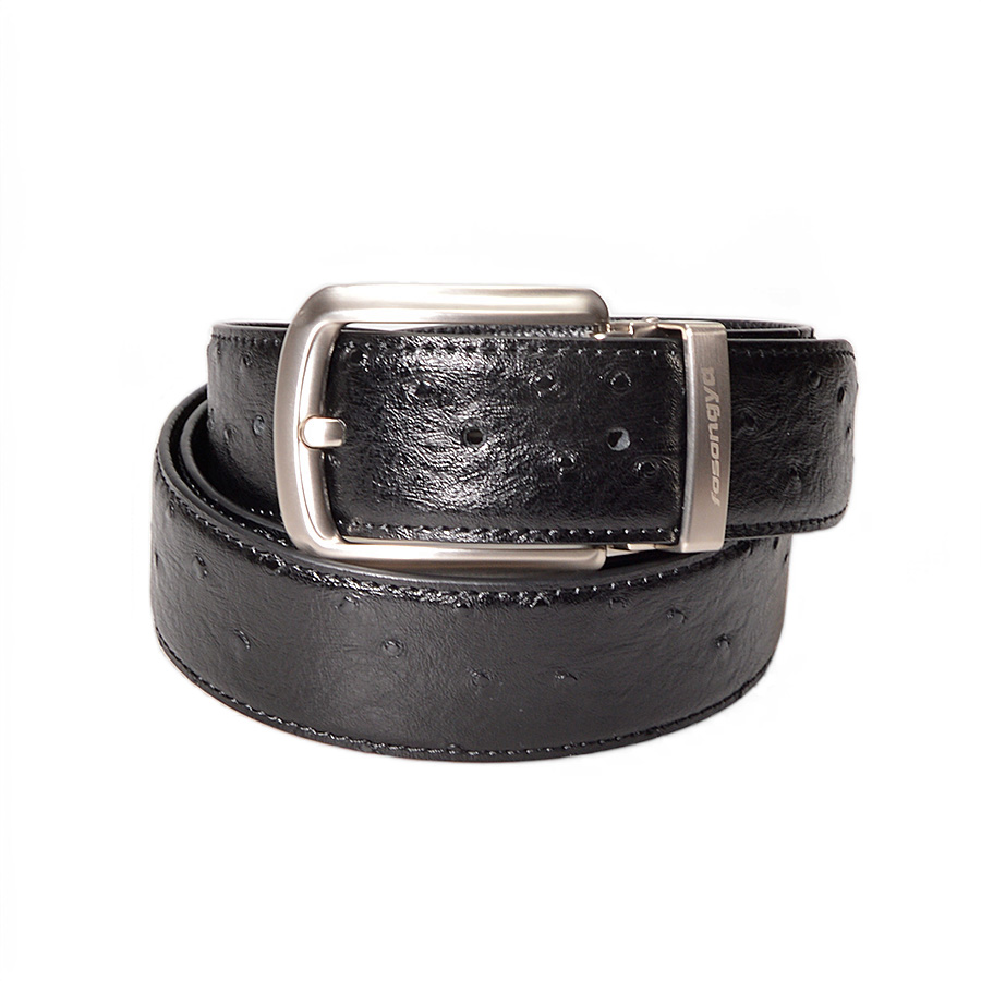 Men's leather black jeans belt, 3.8 cm wide, featuring adjustable holes for a perfect fit, ideal for casual and formal wear.
