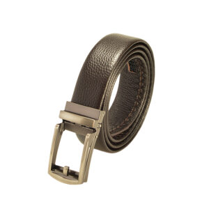 Men's Brown Litchi Grain Automatic Belt - Adjustable and Stylish for Casual Wear