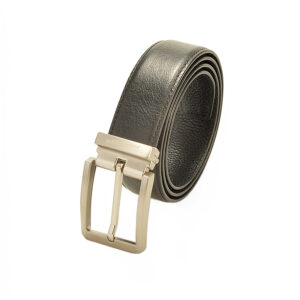 Trendy Men's Jeans Belt in black leather, featuring adjustable length and stylish design.