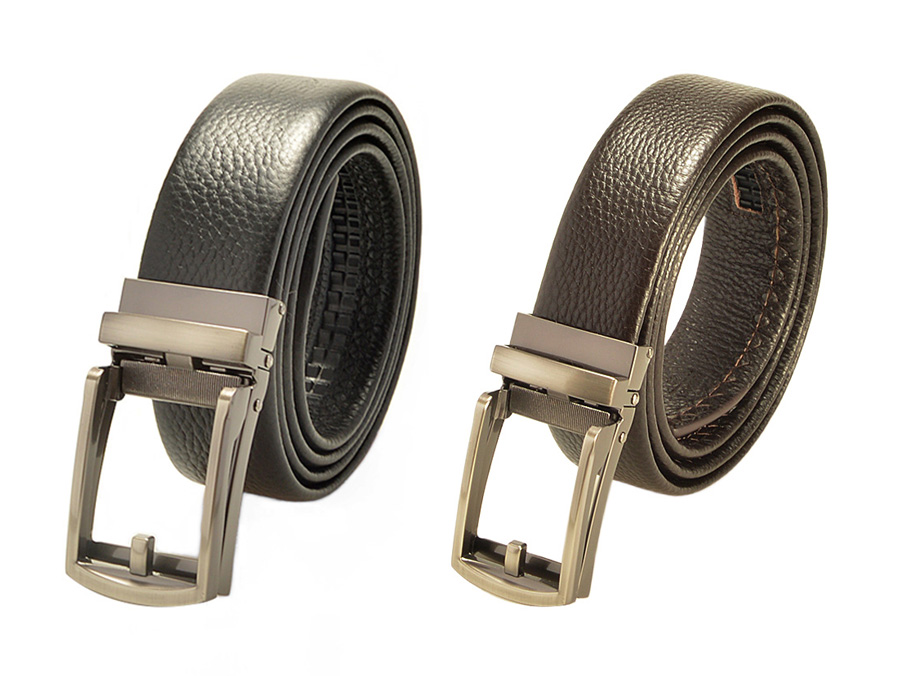 Men's Litchi Grain Automatic Belt - Stylish and Adjustable for Casual Wear